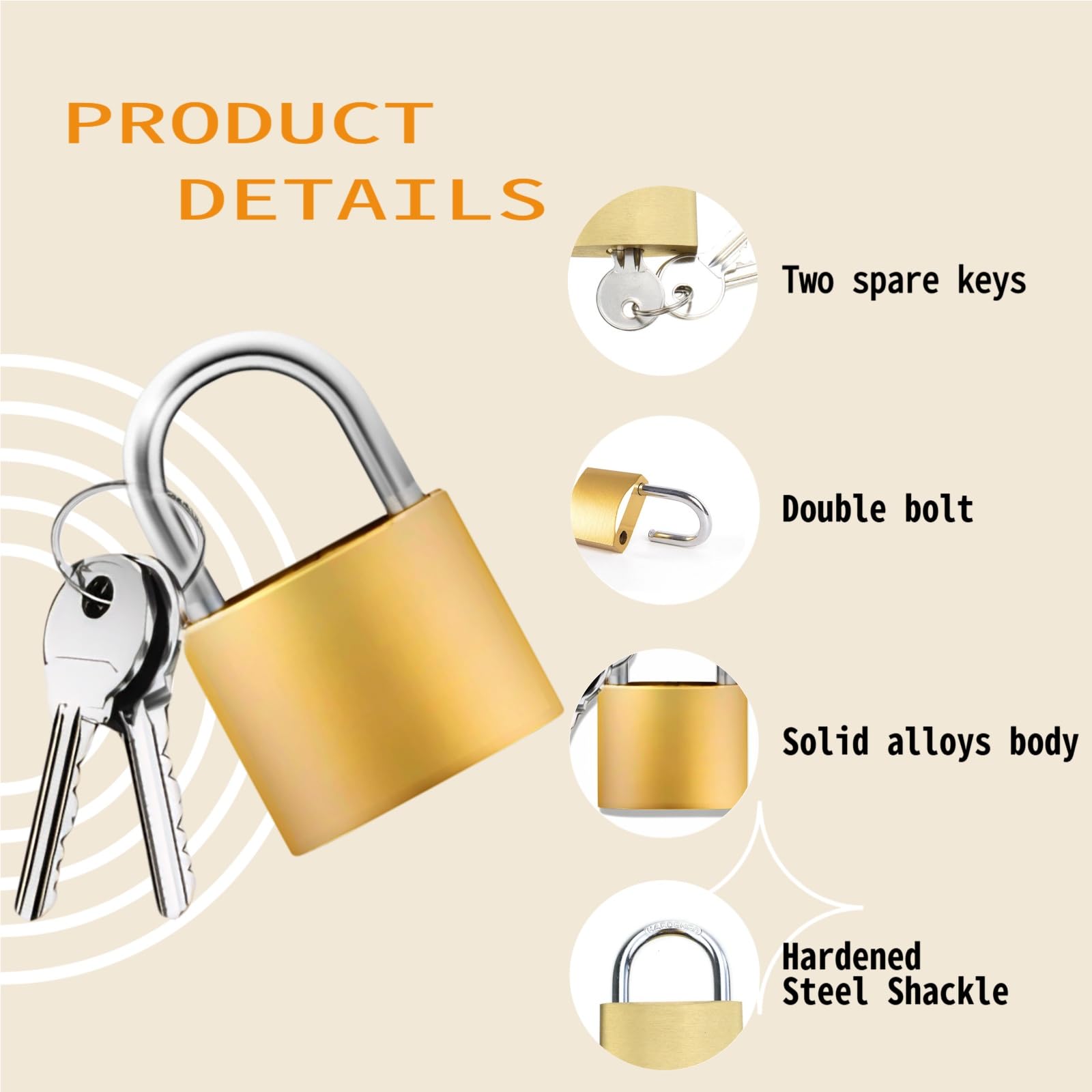 Luggage Locks with Keys, 20mm Small Padlock School Gym Locker Lock, Keyed Metal Pad Locks for Travel Baggage & Suitcases, 6 Pack