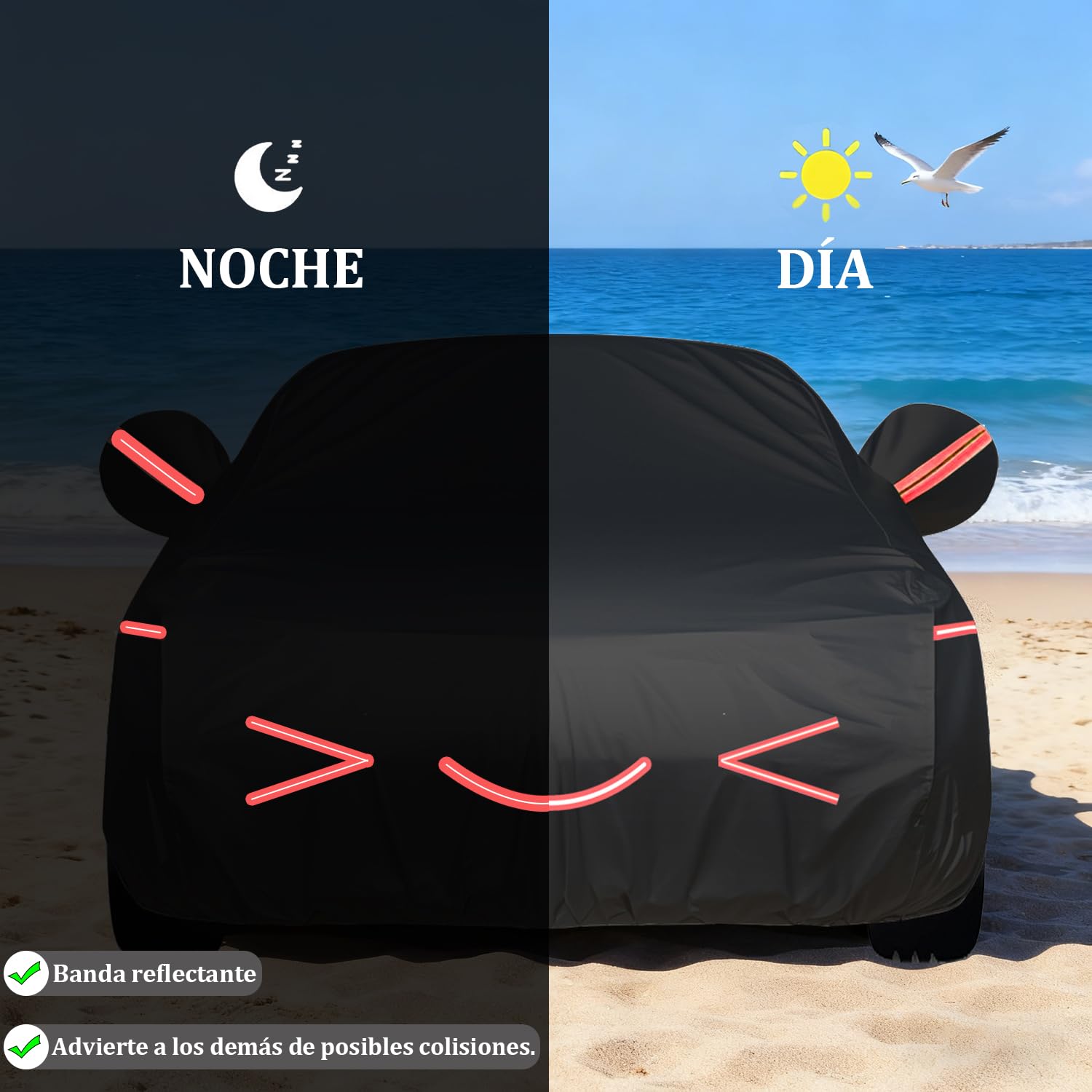 Funda Coche Exterior para Dacia Bigster (2025-2026) Forro Suave, Transpirable, Antiviento, Impermeable, Tejido Oxford, Anti-UV, 4 Estaciones