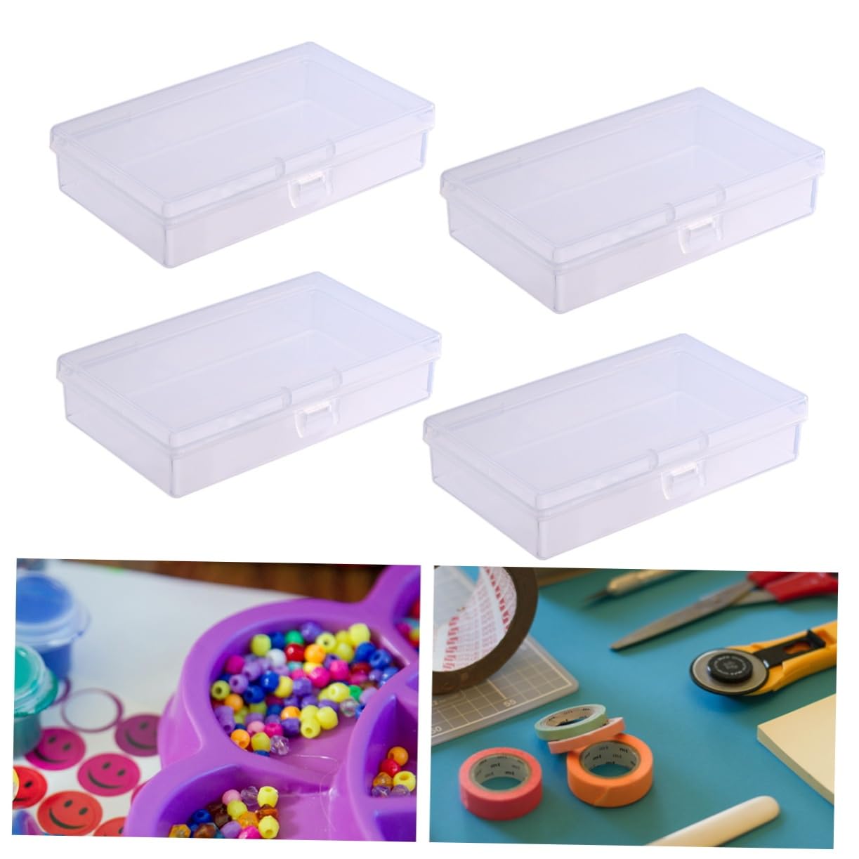 透明プラスチック型 6個セット Amazon.co.jp: HAPINARY 6個 長方形の透明プラスチック収納ボックス