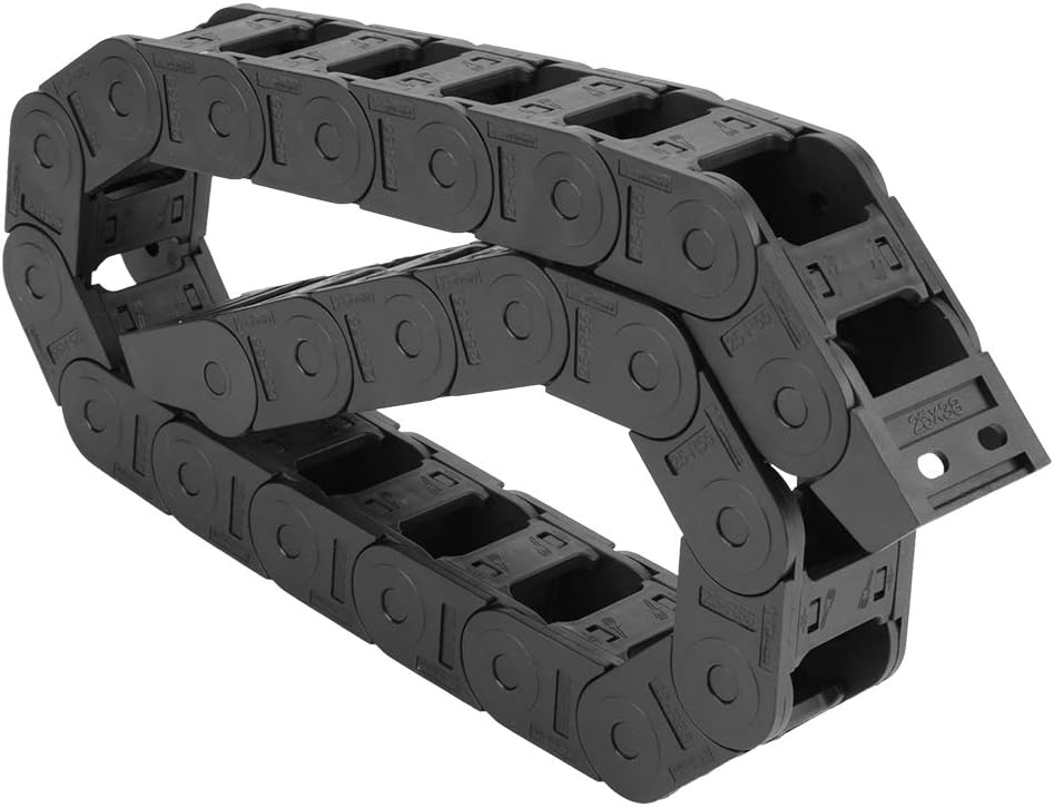 Drag Chain Cable Carrier, 100cm 25 x 38mm Black Nylon Flexible Cable Wire Carrier Drag Chain Bridge Type Open Both Sides