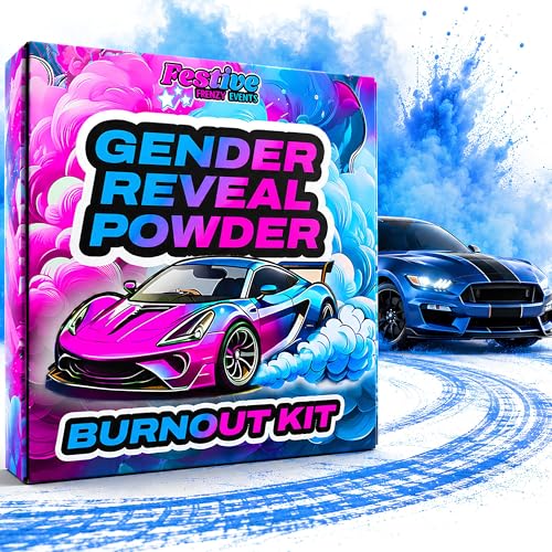 Blackout Gender Reveal Burnout Kit 2 x 2lb Powder + 40 Stickers & 2 Ribbons - Suitable for Cars Trucks & Motorcycles (4lbs of BLUE Powder)