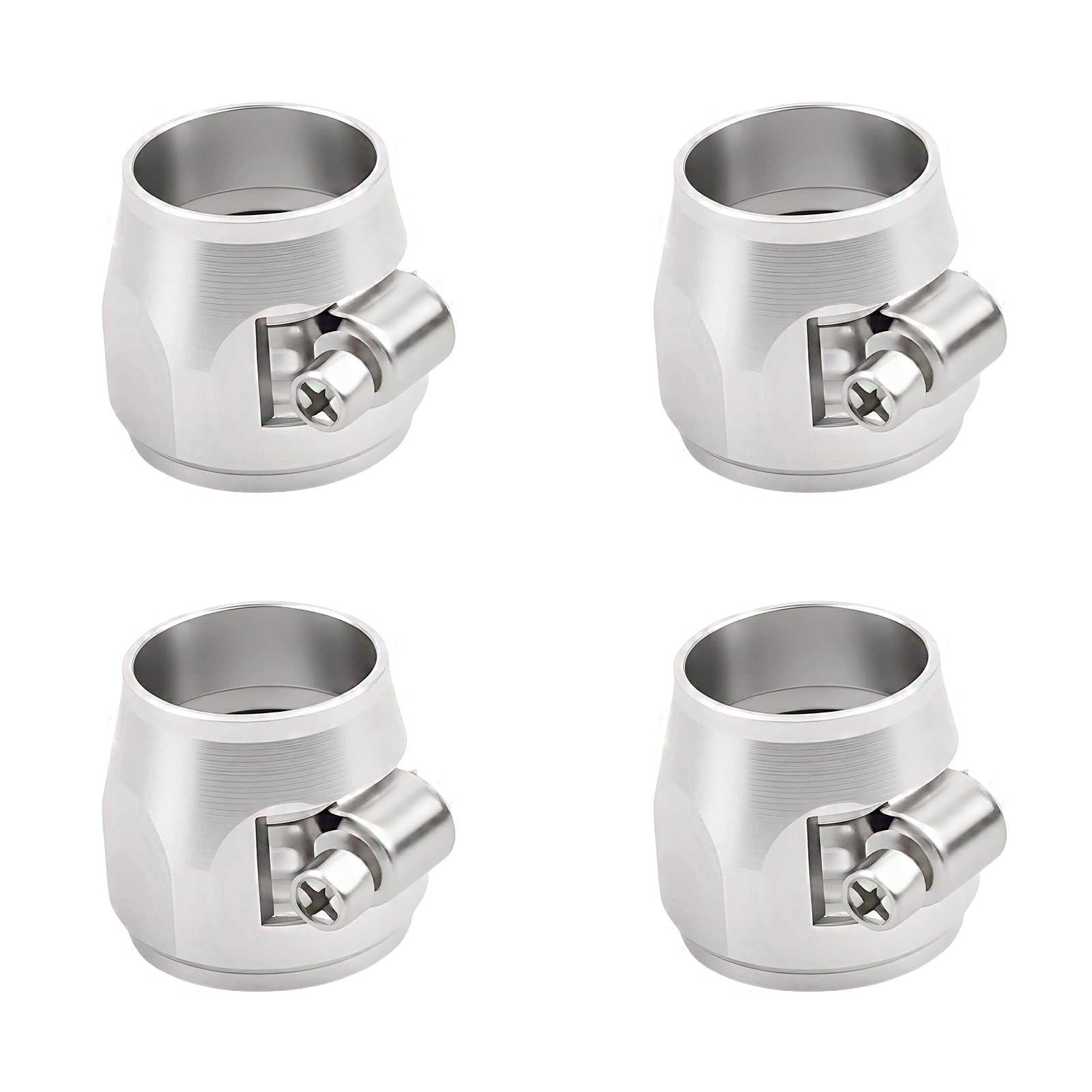Morsetto per tubo flessibile in alluminio, universale, finitura cromata rossa, set da 4 pezzi per tubi in acciaio inossidabile e gomma, modello (argento, 10 AN)