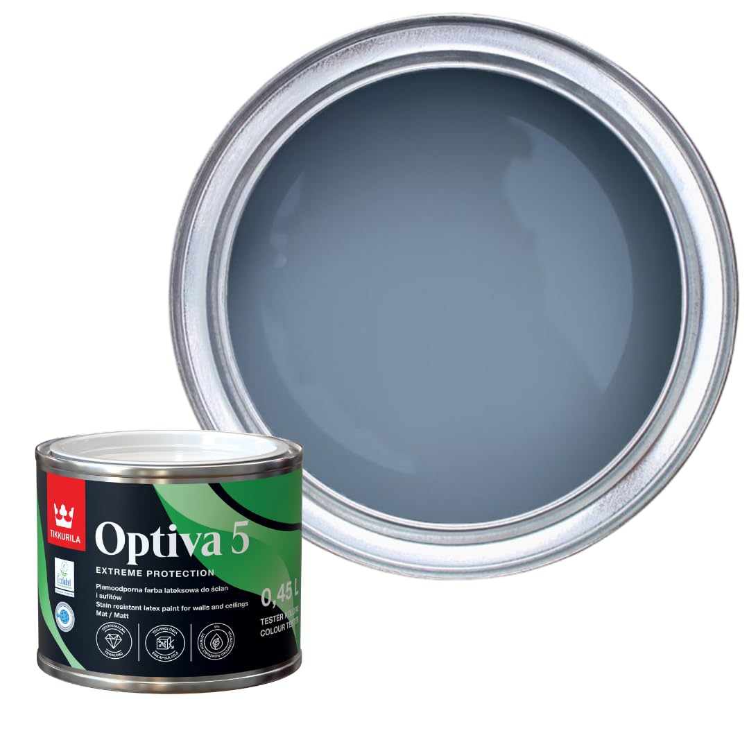 TIKKURILA Optiva 5 Matt Emulsion Paint – Durable, Scrubbable & Easy-Clean for Walls and Ceilings | Zero VOC - 0.5L Sandman V431 — image 1