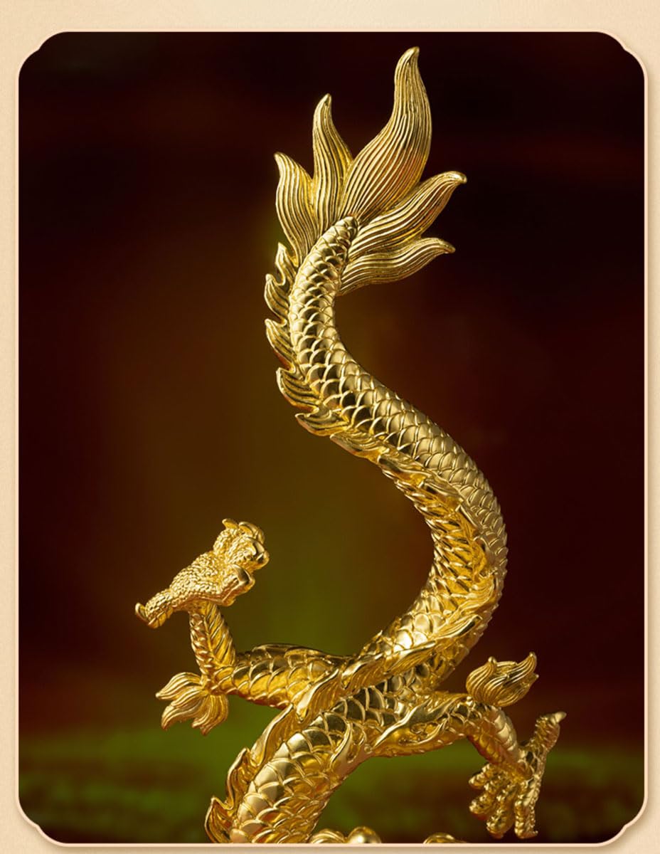 Amazon.co.jp: 昇り龍 風水龍神 50.5cm 銅製 置物 (伝統工芸品 銅器  