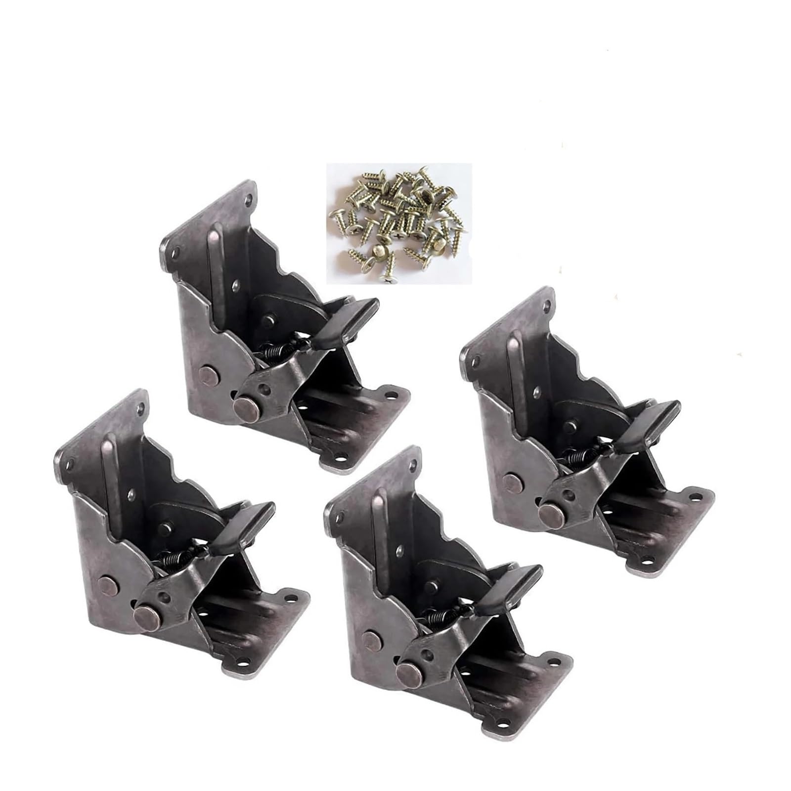 Rugaikerba 4Pcs With Screws Right-Angle Foldable Hinge, 90 Degree Thickened Self-Locking