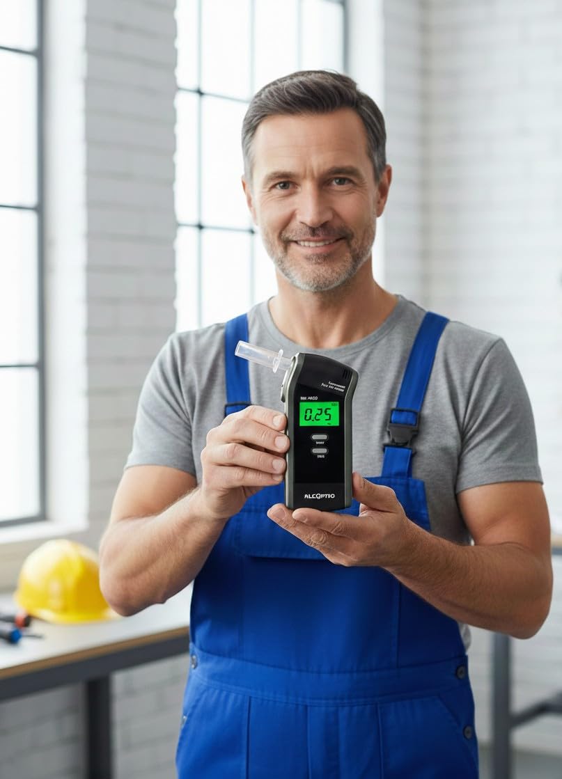 Alkoholtester Alcofind DA-8000 | mobiles digitales Atem-Alkoholmessgerät mit langzeitstabilen Fuel-Cell-Sensor bis 5.00‰ | polizeigenau