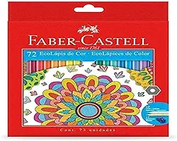 Lapis de cor, Faber-Castell, Ecolápis 72 cores,Multicor