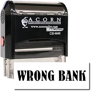 MaxStamp - Self-Inking Wrong Bank Stamp (Blue Ink)