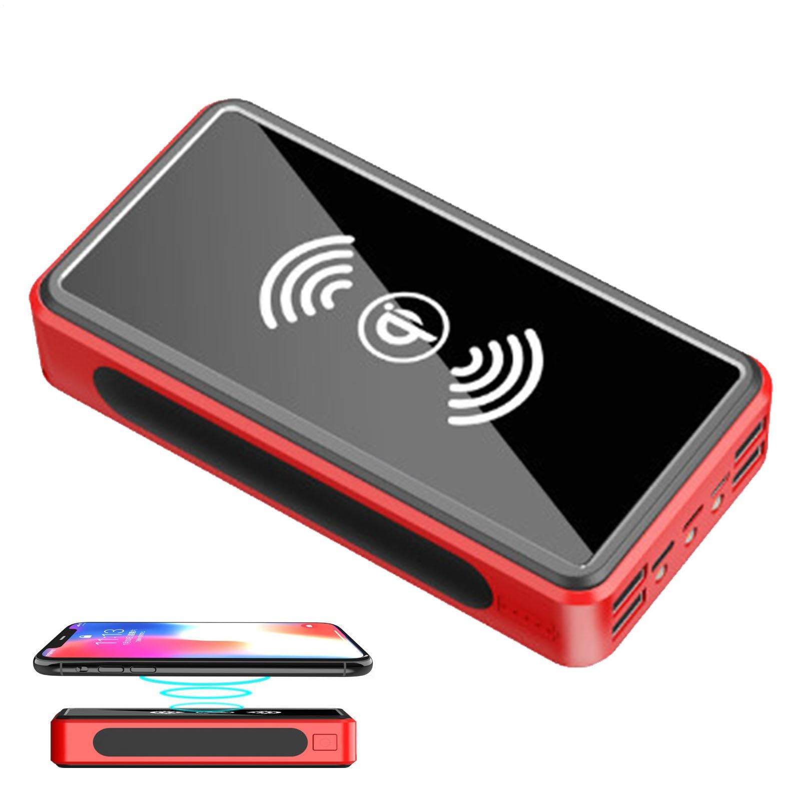 Banca di energia solare - Caricatore USB di grande capacità, pacchetto di | pannelli compatti | Stazione di ricarica mobile 30000mAh con luce LED per campeggio, batteria di backup e