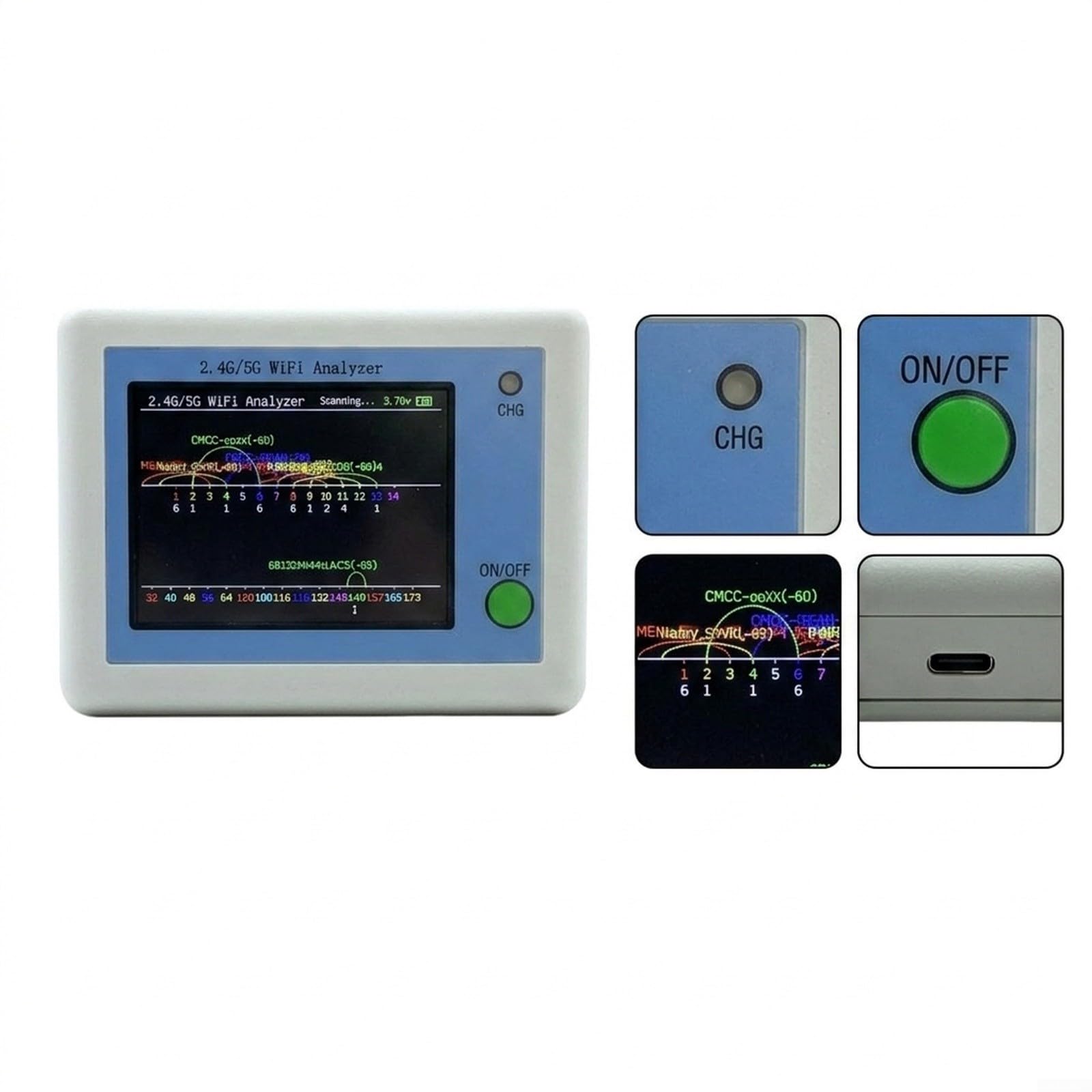WiFi Signalanalysator 2.4G/5G Scanner mit TFT Display