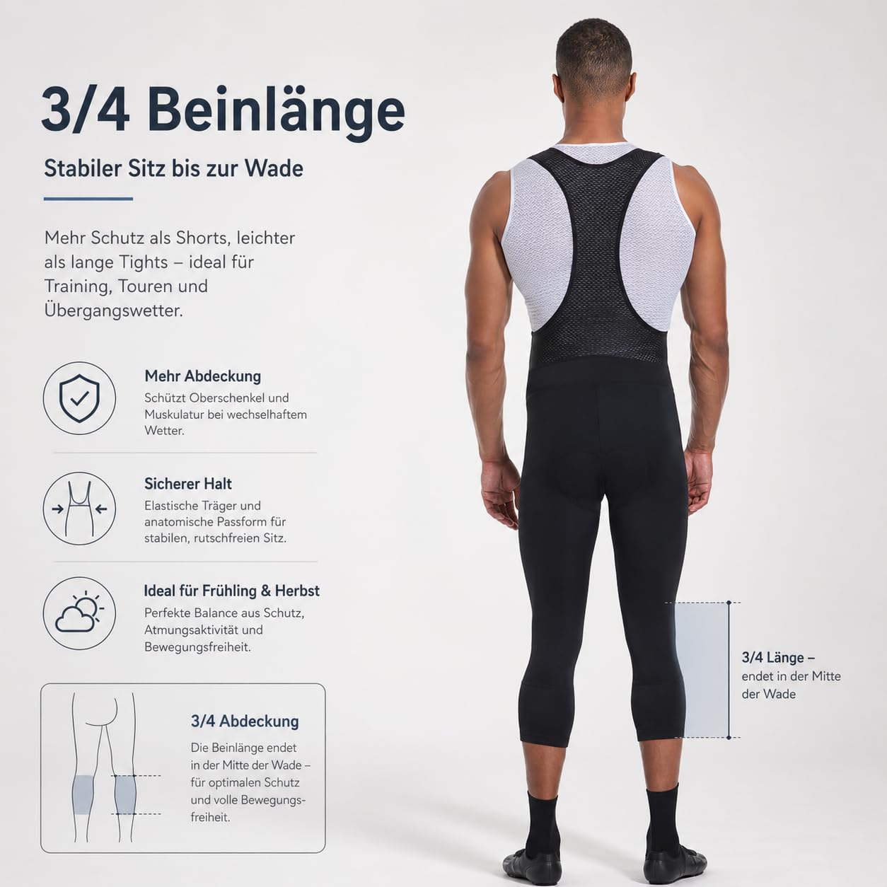 Przewalski Radlerhose Herren 4D Gepolstert, Fahrradhose Herren mit Tasche für Straße und Bergfahrten