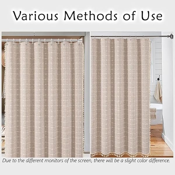 ggaimwf 80 in Brown Farmhouse Boho Style Tassel Shower Curtain for Bathroom by ggaimwf - Used condition - Image 3