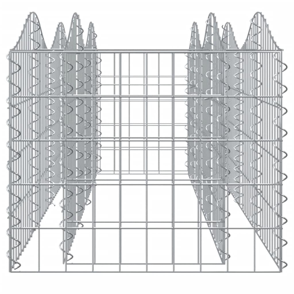 Podwyższona grządka gabionowa z łukiem podwyższonym 200 x 50 x 50 cm z ocynkowanego żelaza, do ogrodu i na taras, stabilna konstrukcja jako donica na rośliny i wytrzymała bordiura, trwała