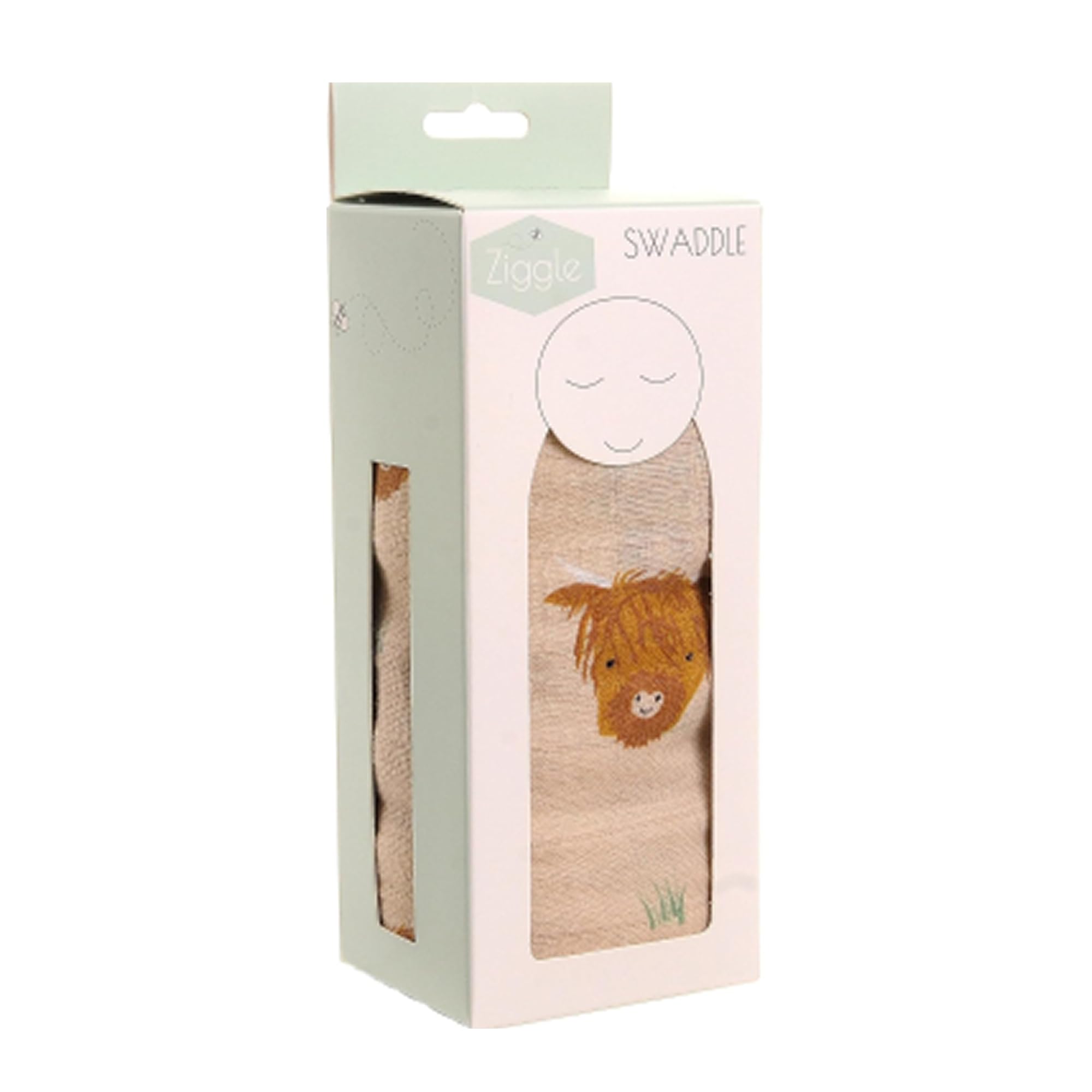Baby Swaddle Wrap Blanket Highland Cow Neutral Large Soft Cotton Muslin Sleep
