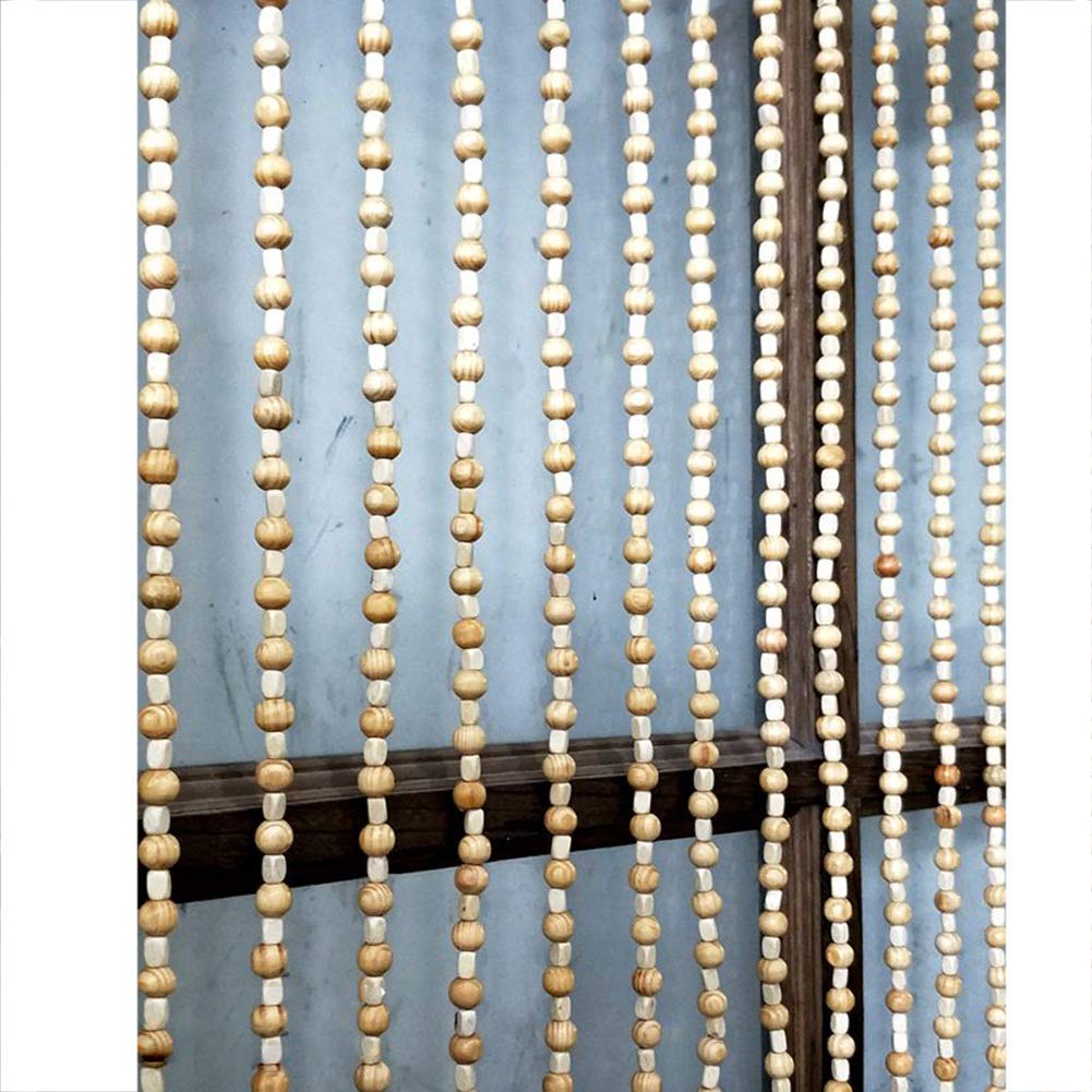 Rideaux de porte perlés faits à la main avec perles en bois véritable