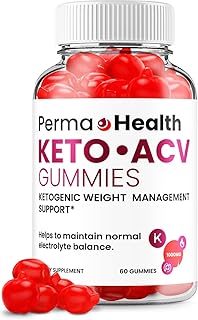 Perma Health Keto ACV Gummies - Official - Advanced Formula PermaHealth Keto Apple Cider Vinegar Gummies Keto+ACV Gummies Men Women (60 Gummies)