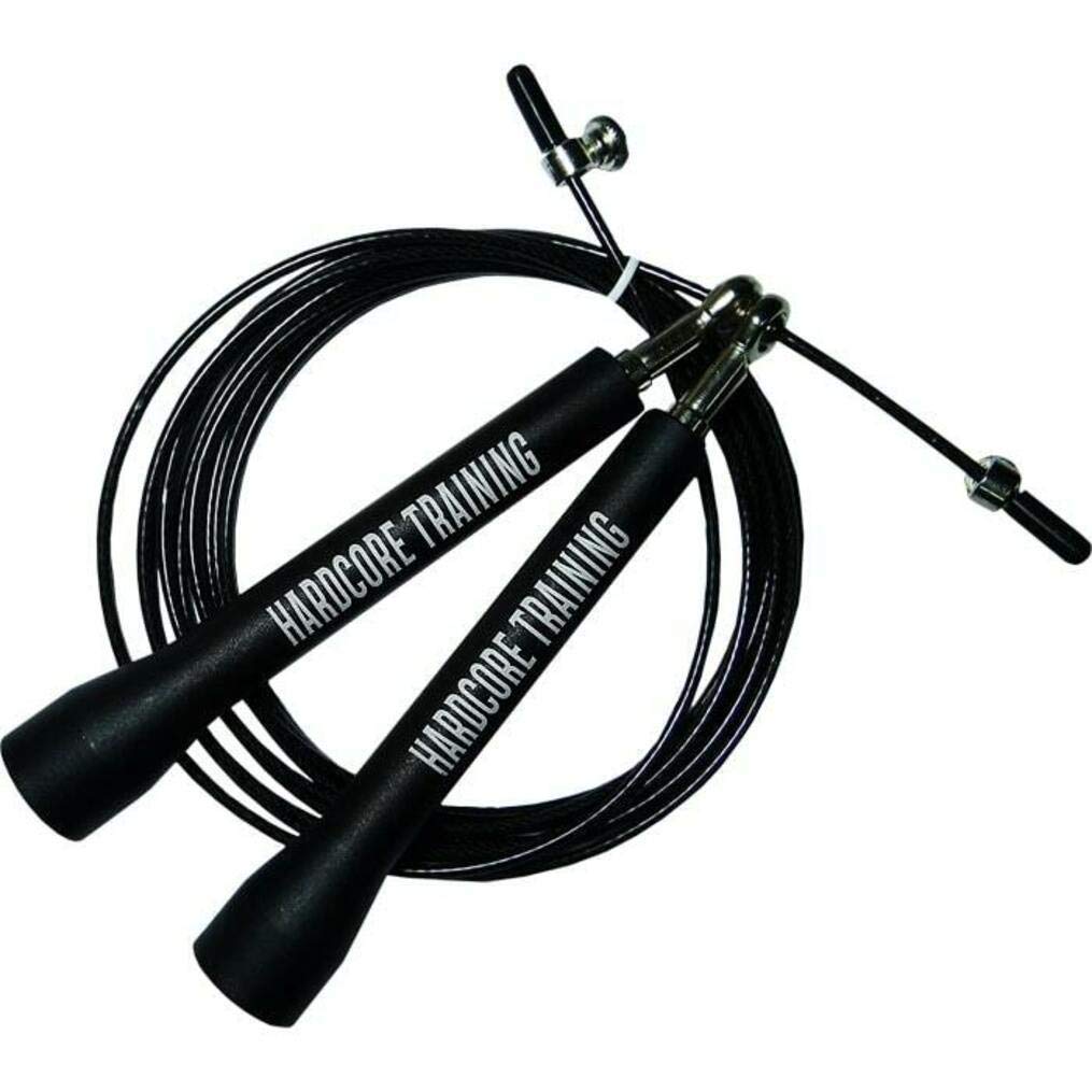 Hardcore Training Jump Rope Black - Workout Boxing MMA Fitness Training Crossfit - for Men Women