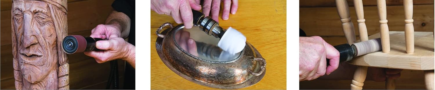 King Arthur’s Tools Patented Guinevere Total Sanding Kit - 5 Inflatable Drum and Round Sanders with Sanding Sleeves for Woodworking, Shaping, Finishing - Works with most 3/8" Chuck Rotary Tools #11306 - - 