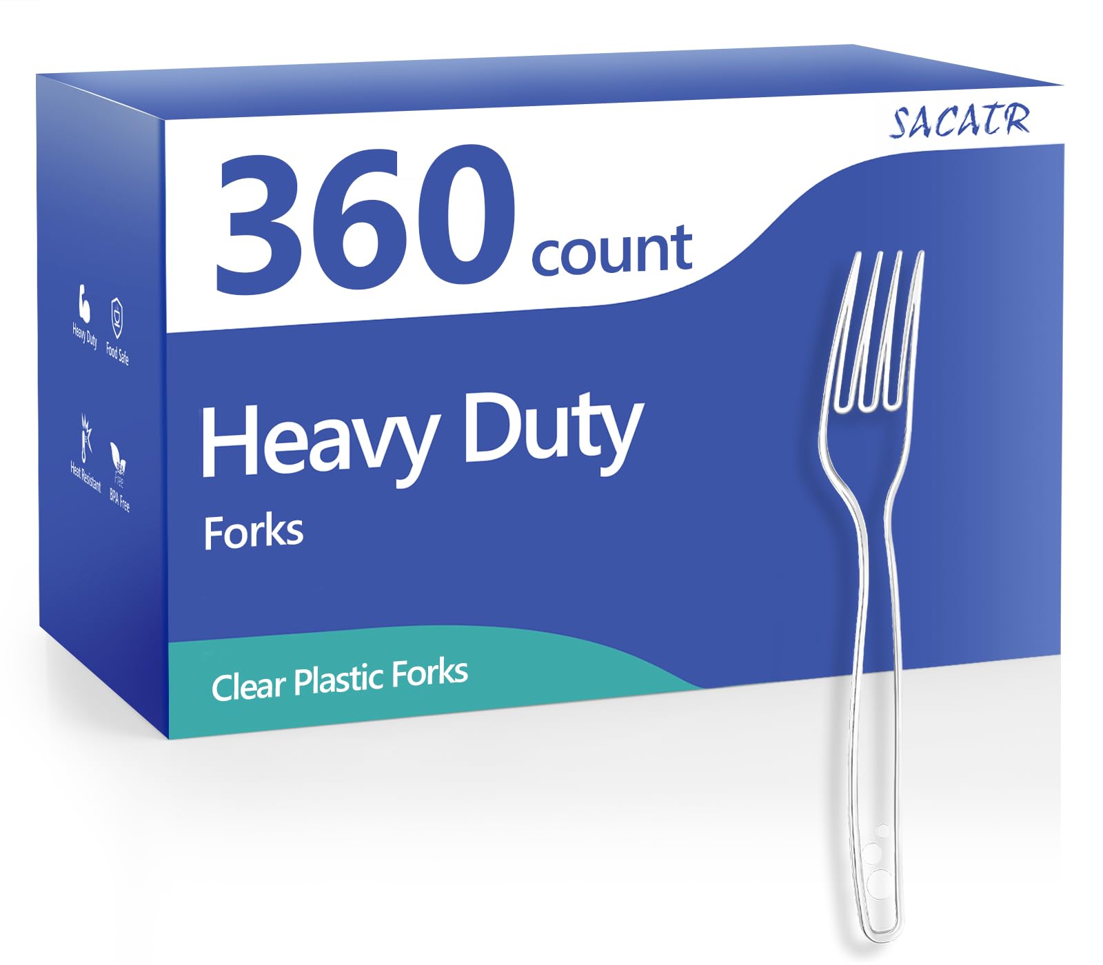 SACATR 1000 Count Plastic Forks Heavy Duty, Plastic Silverware Clear Forks, Premium Disposable Forks Bulk, BPA-Free, Heat Resistant, Suitable for Parties, Events and Everyday Use — Amazon image 14