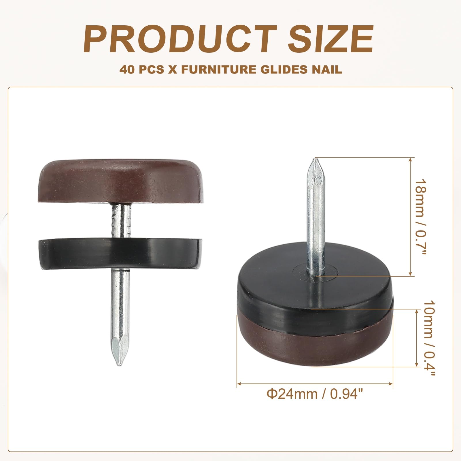 PATIKIL Furniture Sliders 24mm - Image 2
