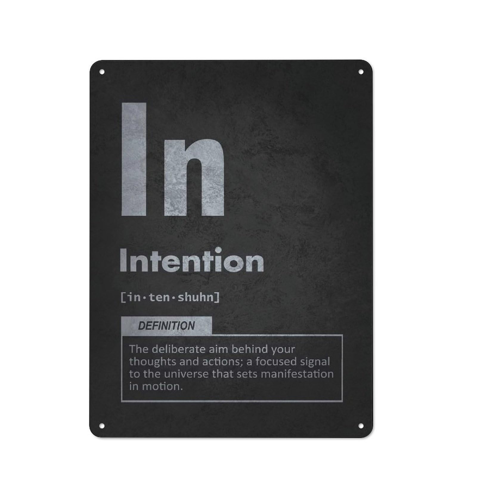 Junmoney Style-17 Intention Element – Focused Manifestation Mindset Vintage-Inspired Tin Sign 40X30cm For Pub Or Café, For Vintage Wall Decor Fans, For Home Office And Studio Walls