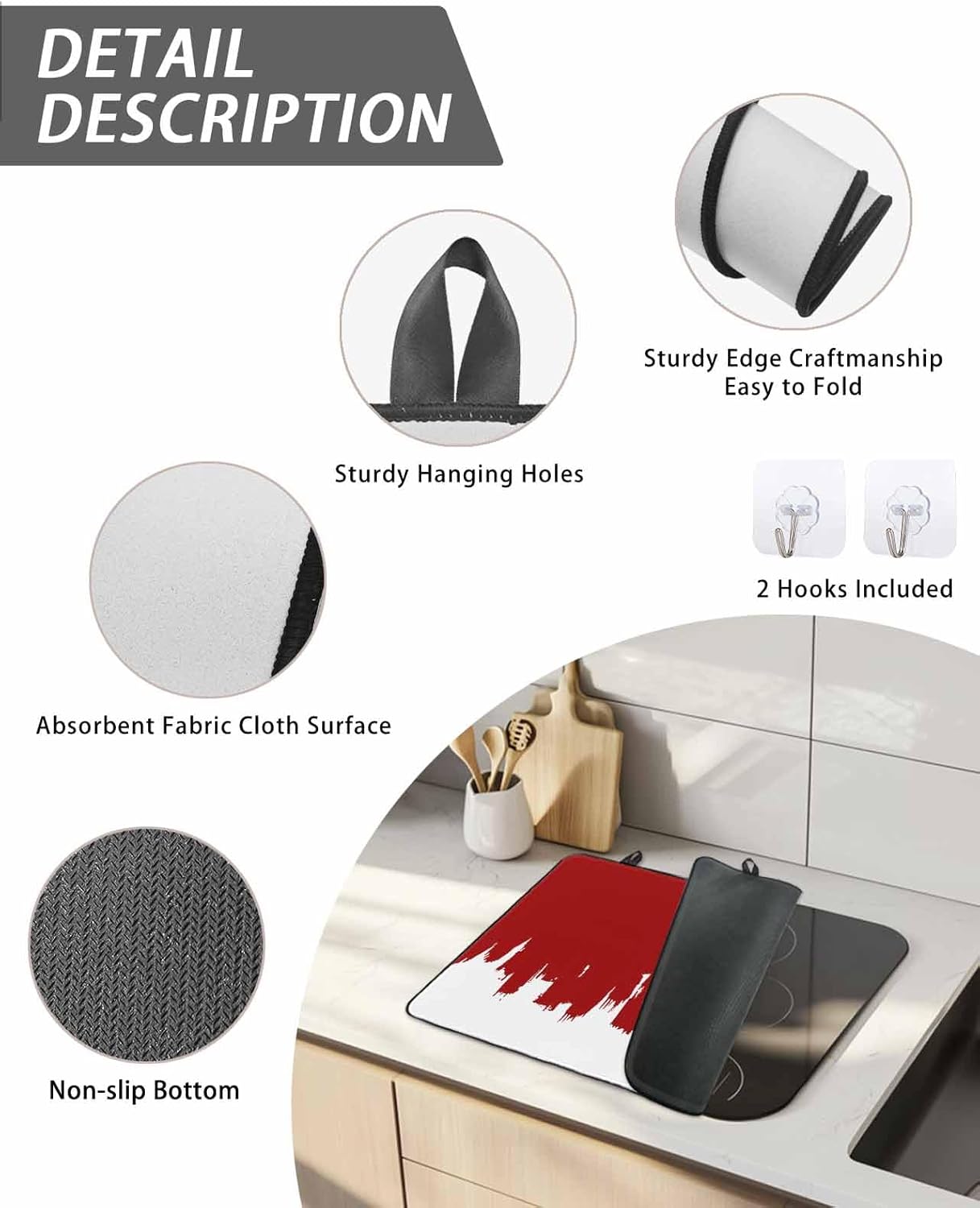 Stove Top Cover Abstract Graffiti Stove Cover for Electric Stove Top Red White Painting Glass Cooktop Covers Anti-Slip Mat Heat R esistant Countertop Protector Kitchen Decor 28.5"x20.5"