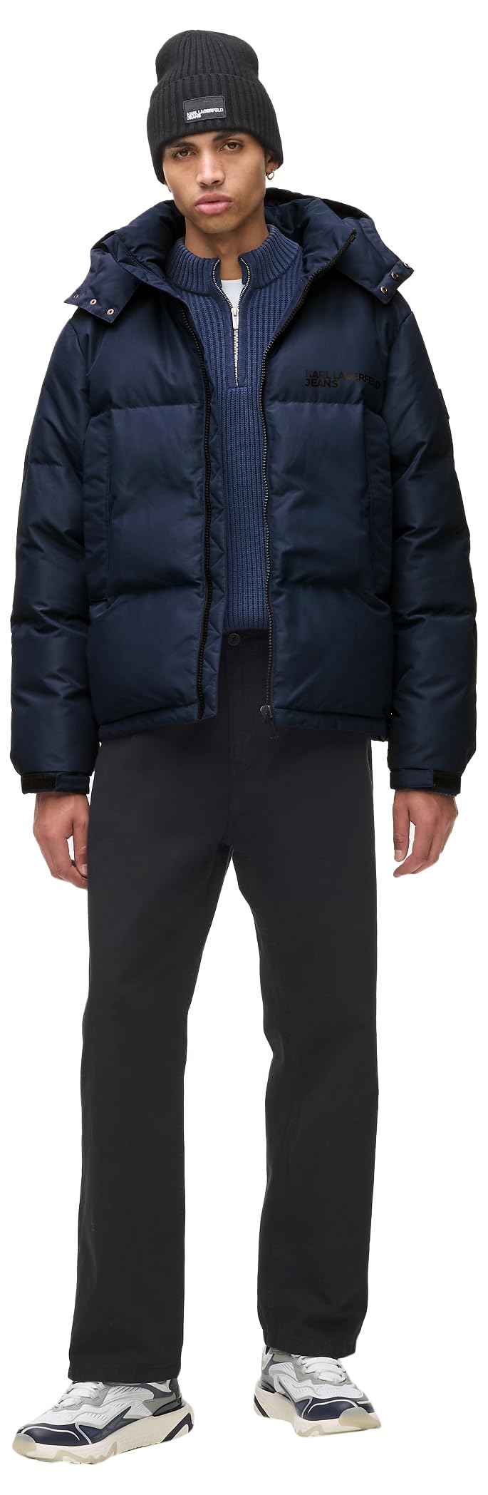 Jeansy Karl Lagerfeld, Męskie, Pikowane, Regular Fit, Czarny, XXL