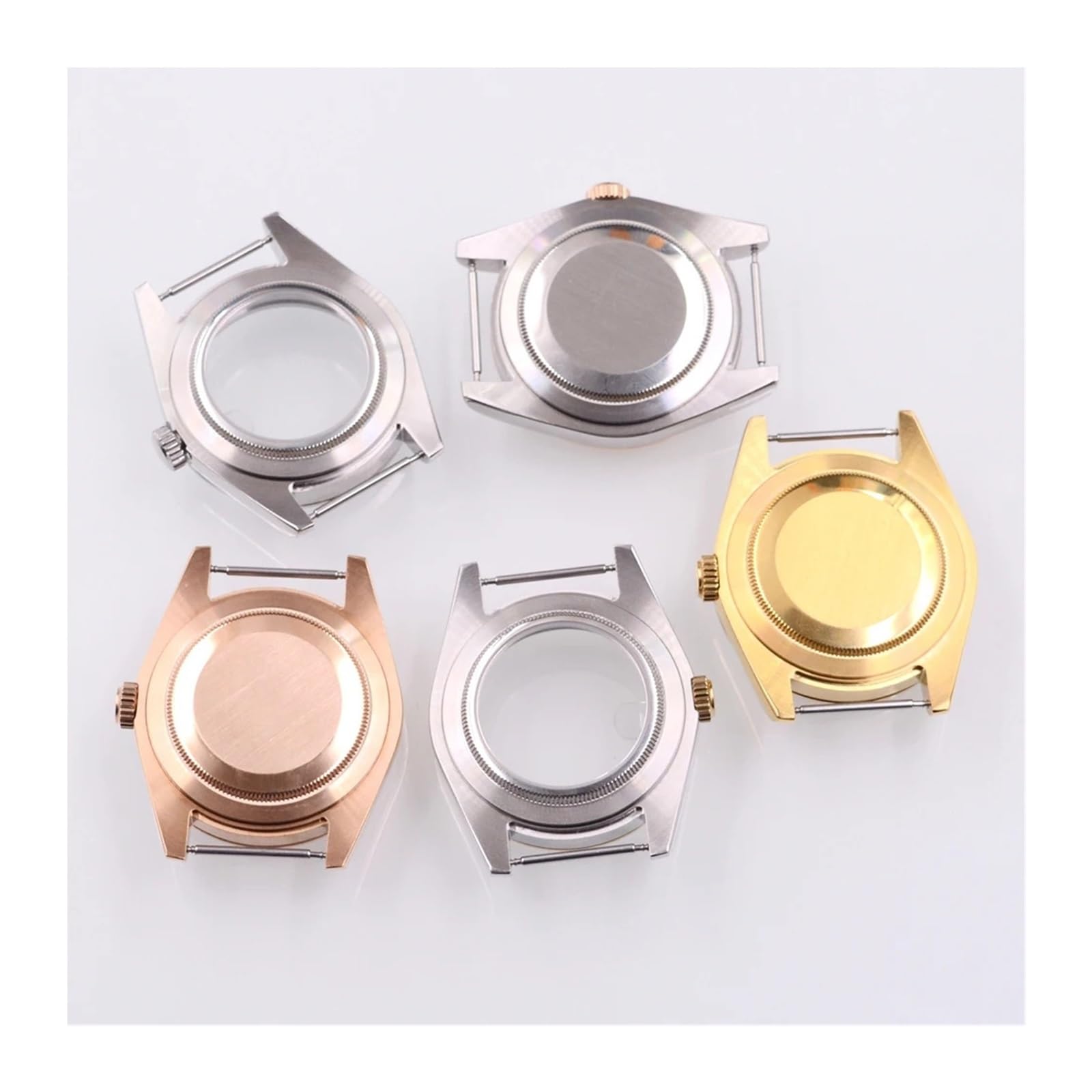1 caja de reloj de cristal de zafiro para NH35 PT5000 ETA2824 Miyota 8215 (oro rosa, 36 mm ETA2824 PT5000)
