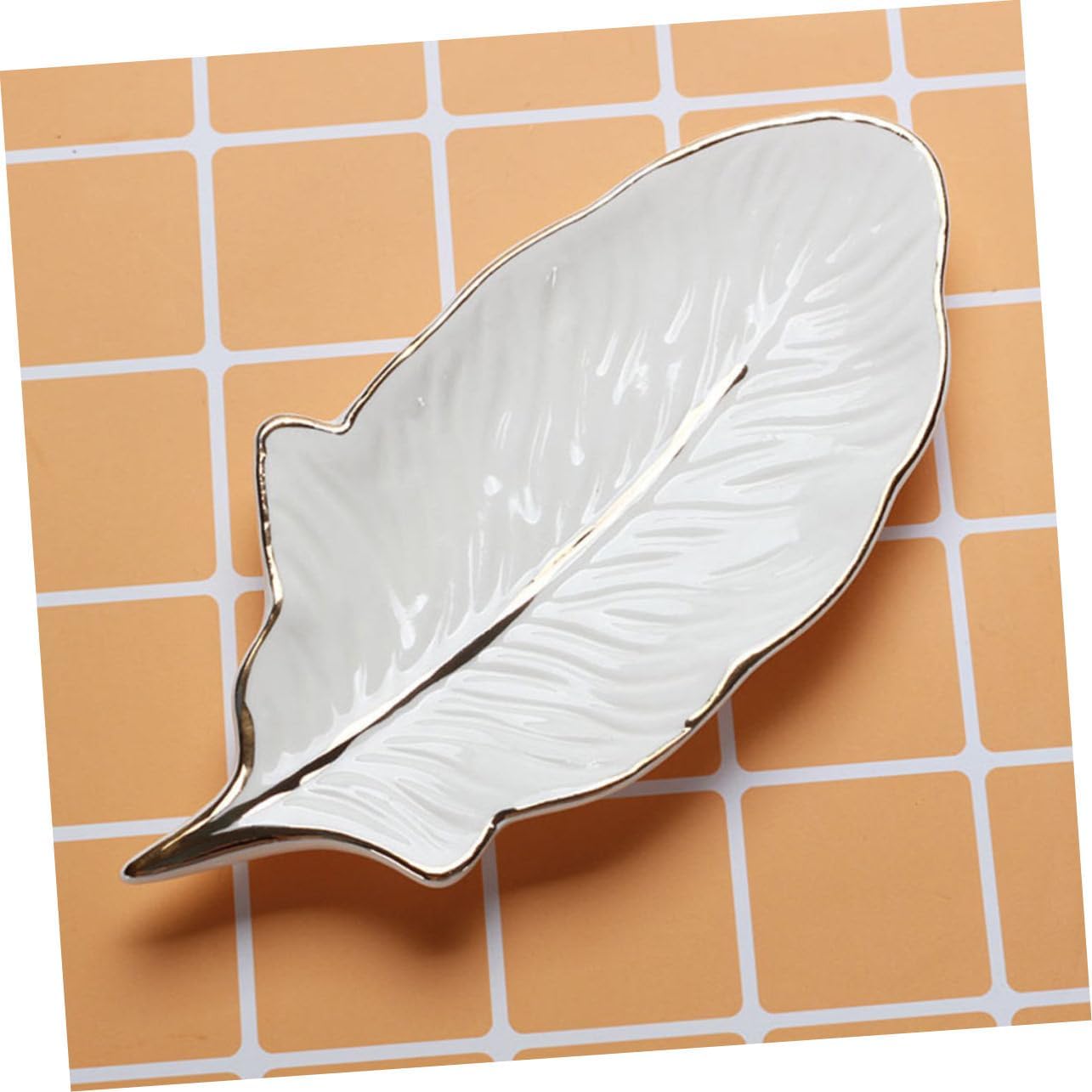 5 Pcs Storage Tray Jewelry Bowl Nordic Decor Decorative Serving Tray Ceramic Jewelry Dish Jewelry Storage Ceramic Storage Plate Ceramics Perfume White Jewelry Rack