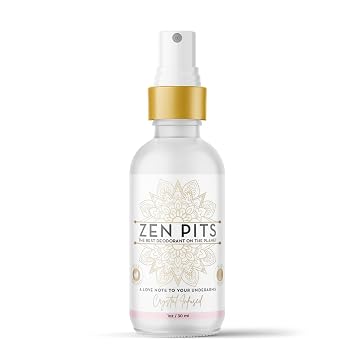 Zen Pits Invisible Spray Deodorant for Women & Men 72 Hr Odor Protection Whole Body Deodorant Spray Natural, Non-Toxic, Aluminum Free No White Marks Travel Size, Rose Scent 1 Fl Oz