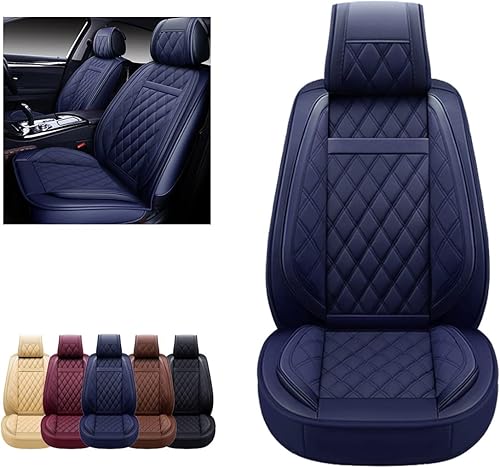 OASIS AUTO - Fundas de piel sintética para asiento de automóvil, ajuste universal para auto de 5 pasajeros y SUV, set de accesorios para interiores