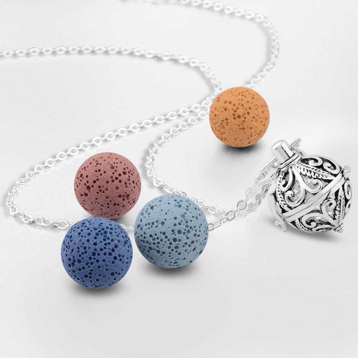 Collar Mujer Colgante Difusor Aromaterapia Colgante Aceites Esenciales Aromaterapia Collares Aromaterapia Difusor Perfume Personalizado Bisutería Mujer Niña Hermanas, 7PCS, 24"