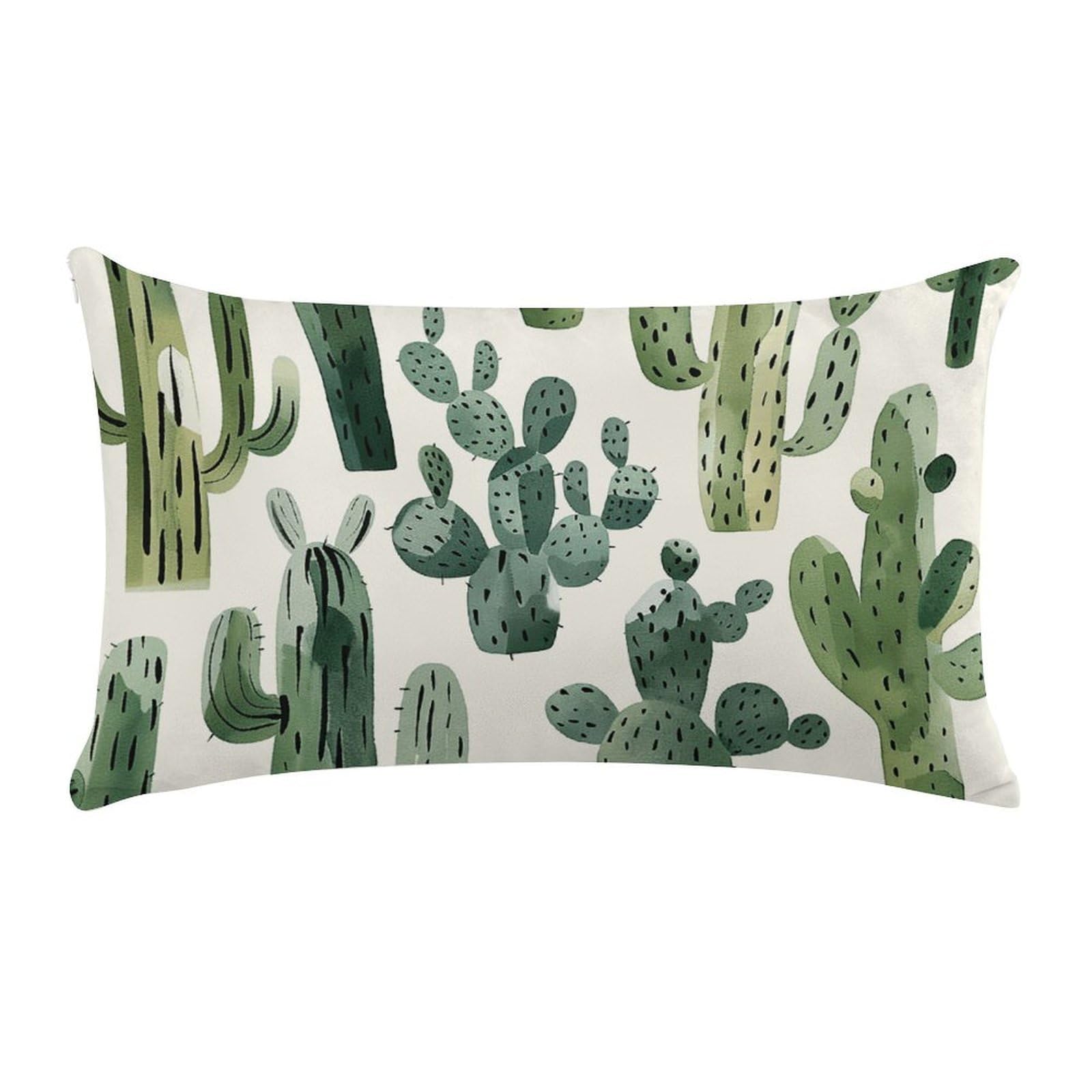 Light Cactus Pattern Pillow Cases for Sofa, Super Soft Plush Pillow Cover with Zipper, Luxury Cozy Pillow Shams for All Seasons, Lightweight Pillowcases for Bedroom, 12" X 20"