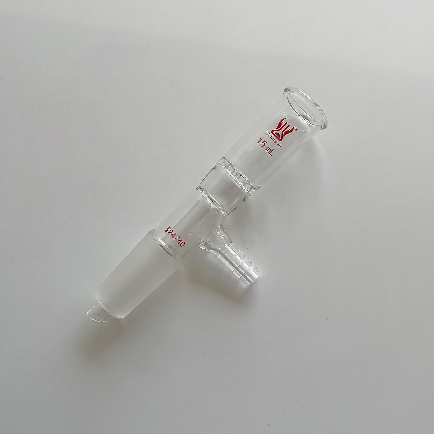 Buchner Filtering Funnel 15ml with Glass Filter Plate, Borosilicate Glass Buchner Filter Funnel with 24/40 Standard Taper Inner Joint and Vacuum Serrated Tubulation (15mL)