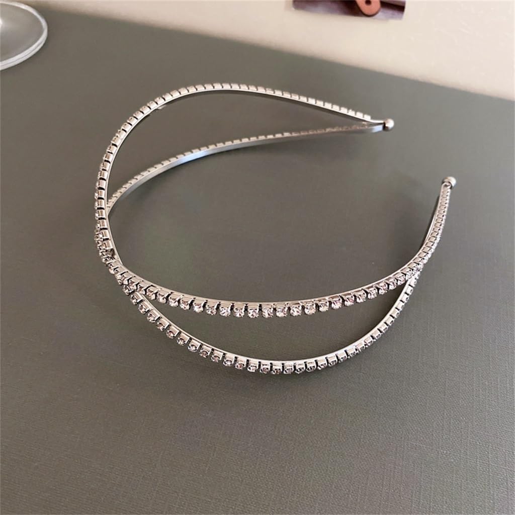 fasce per capelli da donna Fasce for capelli a forma di croce con strass Accessori for capelli con fascia for capelli stampa quotidiana