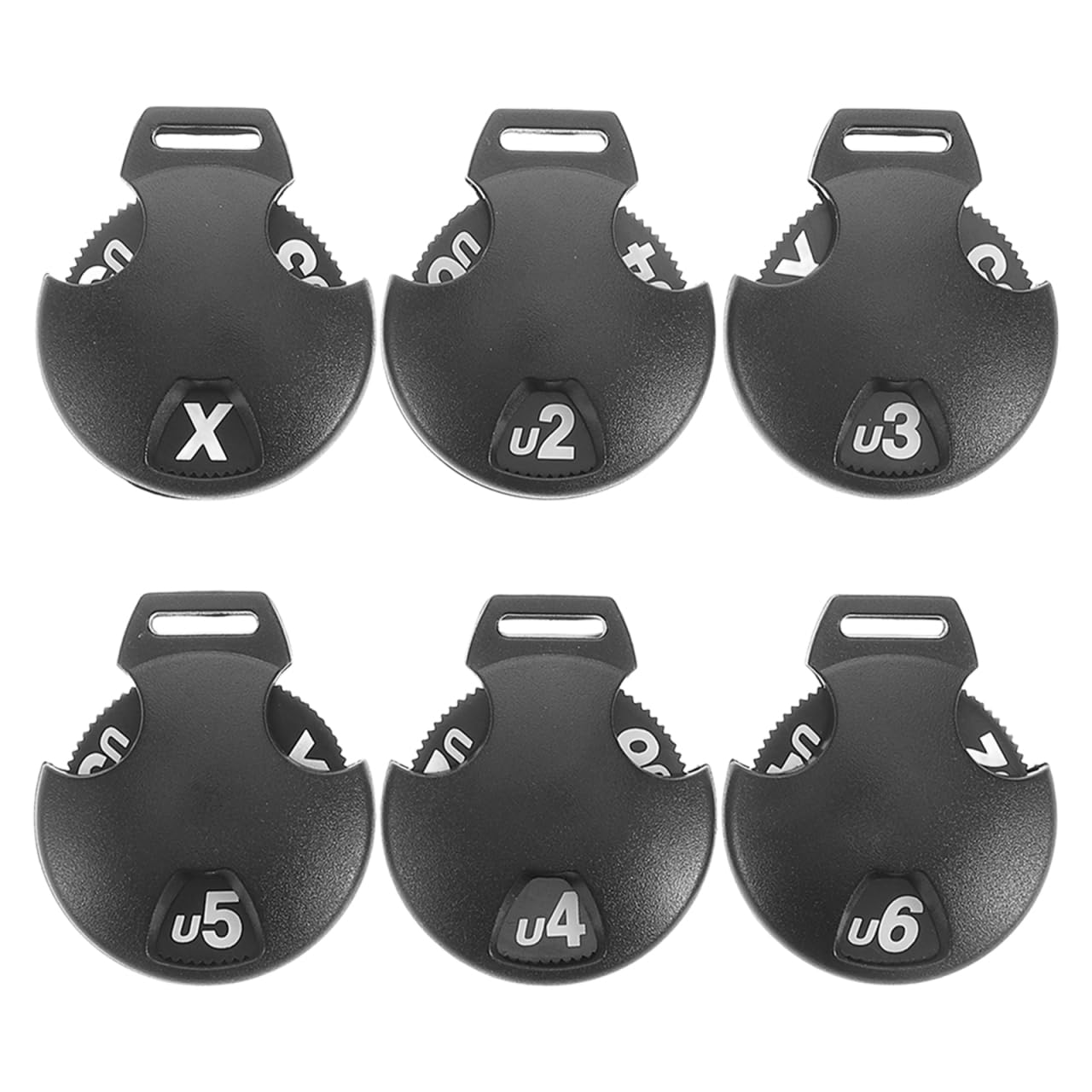 Happyyami 6Pcs Golf Club Identification Tags Plastic Rotatable Number Cards for Driver and Fairway Head Covers Durable Golf Number Labels