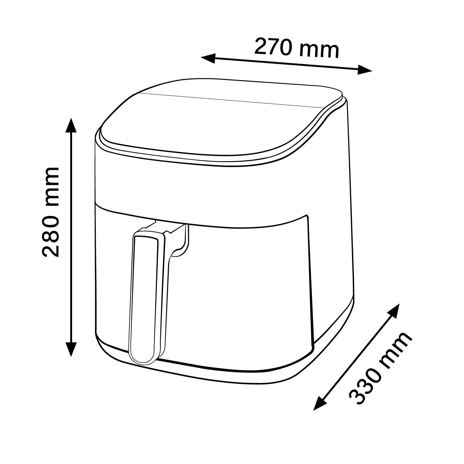 M mimotec – Air Fryer Green Sara Touch 6,5L, bezolejowa frytkownica powietrzna, 1600W, 8 menu cyfrowe, ekran dotykowy, funkcja grilla, regulowany timer, temperatura 80-200 °C, zdrowa kuchnia