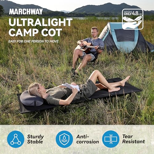 image for MARCHWAY Ultralight Folding Tent Camping Cot Bed, Portable Compact for