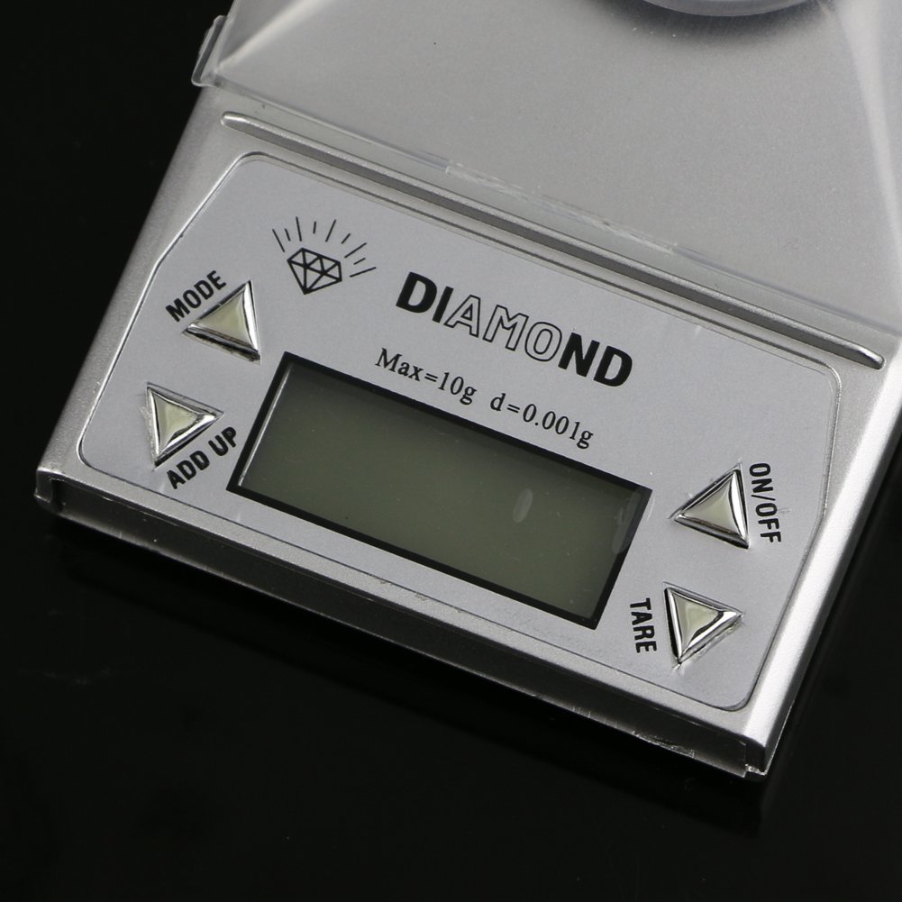 GUMEI 10g / 0.001g Miligramo Precisión Joyería Digital Escala de Diamante Gramo de Equilibrio de Peso