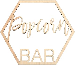 Koyal Wholesale Wood Popcorn Bar Sign, Wedding Display, Party Banner, Ev...