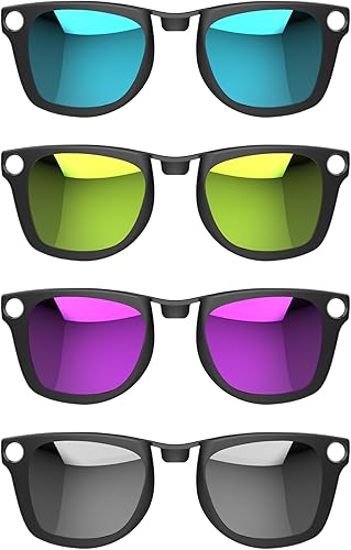 4 clips polarizados para Ray-Ban Meta Wayfarer y Gen 2 (RW4006/RW4012 Regular 50-22), clip que cambia de color para Meta Wayfarer Gen 2, protege tus