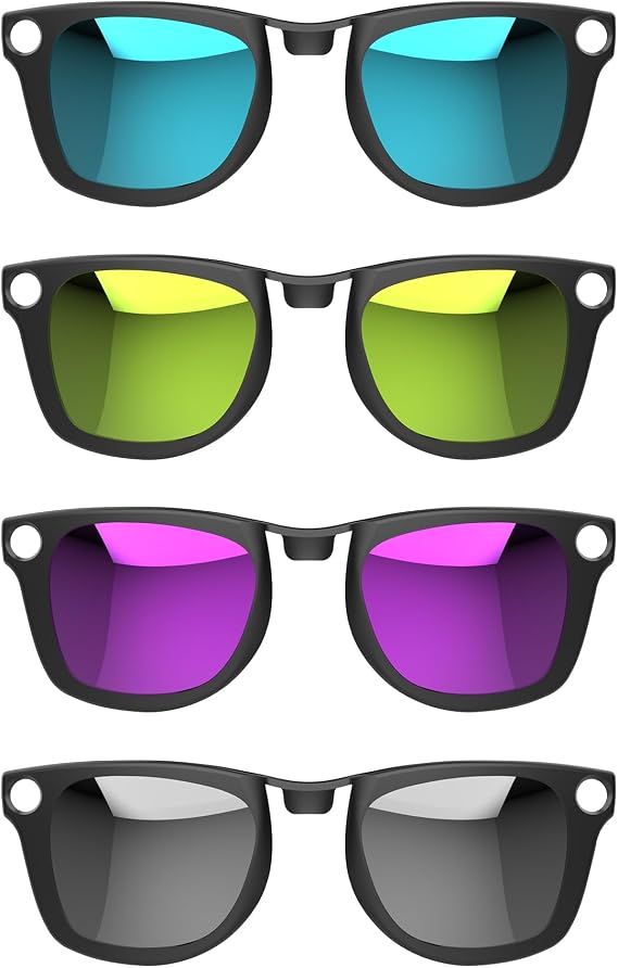 HIBLOKS 4Pcs Polarized Clip for Ray-Ban Meta Wayfarer Smart Glasses, Compatible with Ray-Ban Meta Wayfarer Standard (Size M) Protect Your Eyes, Cool and Fashion (Silver, Blue, Yellow, Purple)