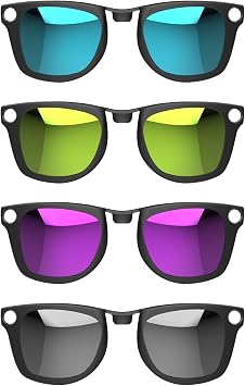 HIBLOKS 4Pcs Polarized Clip for Ray-Ban Meta Wayfarer Smart Glasses, Compatible with Ray-Ban Meta Wayfarer Standard (Size M) Protect Your Eyes, Cool and Fashion (Silver, Blue, Yellow, Purple)