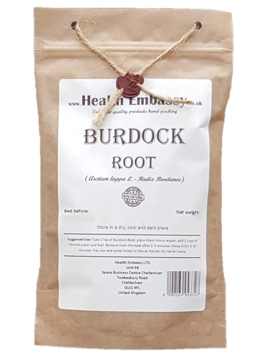 Health Embassy Burdock Root | Arctium Lappa L | 100% Natural Herbal Tea (50g)