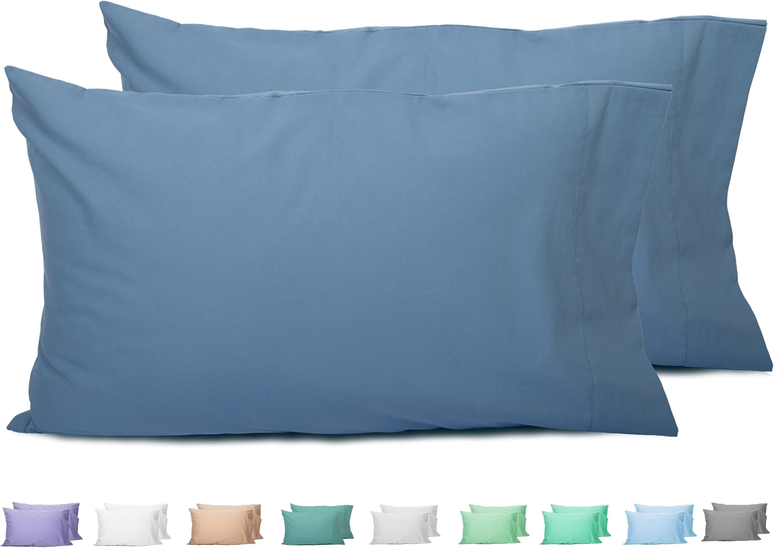 Lasimonne 250 Thread Count Cotton Pillowcases,2 Standard