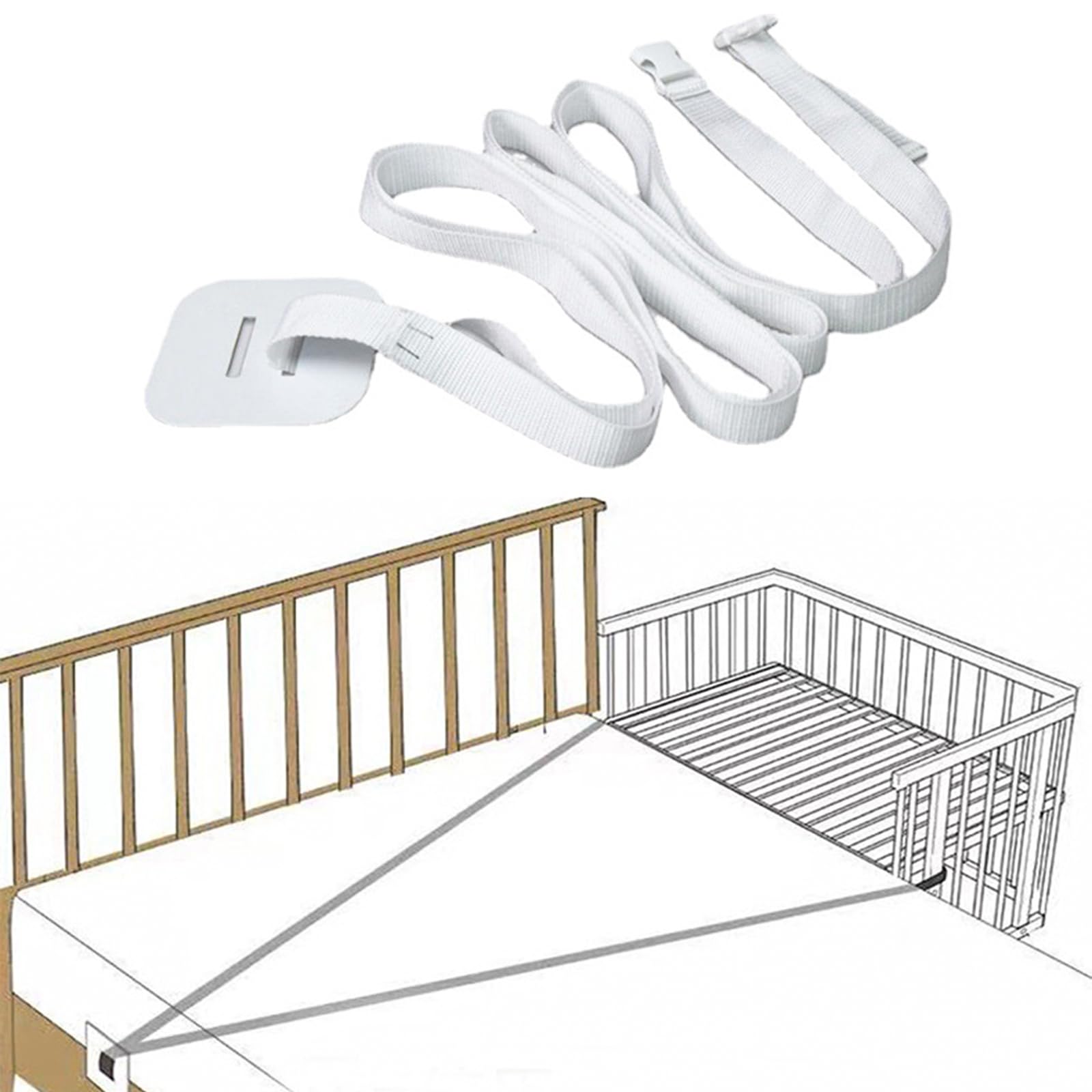 600cm Secure Attachment Systems Baby Crib Fixing Belt for Baby Bed Side Cot Attachments Bed Accessories Fixed Strap Extension Secure Strap