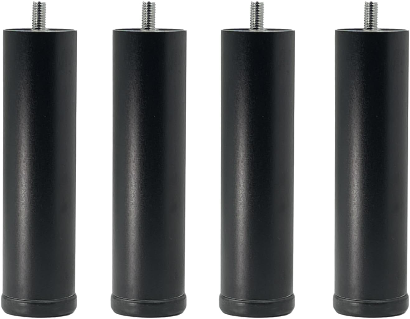 4 Pack Adjustable Furniture Legs Replacement M8 Thread Metal Furniture Legs 6 Inch Couch Legs Replacement Legs for Bed, Sofa, Cabinet(Black, 5.7-6.06 Inch) 6 Inch Black