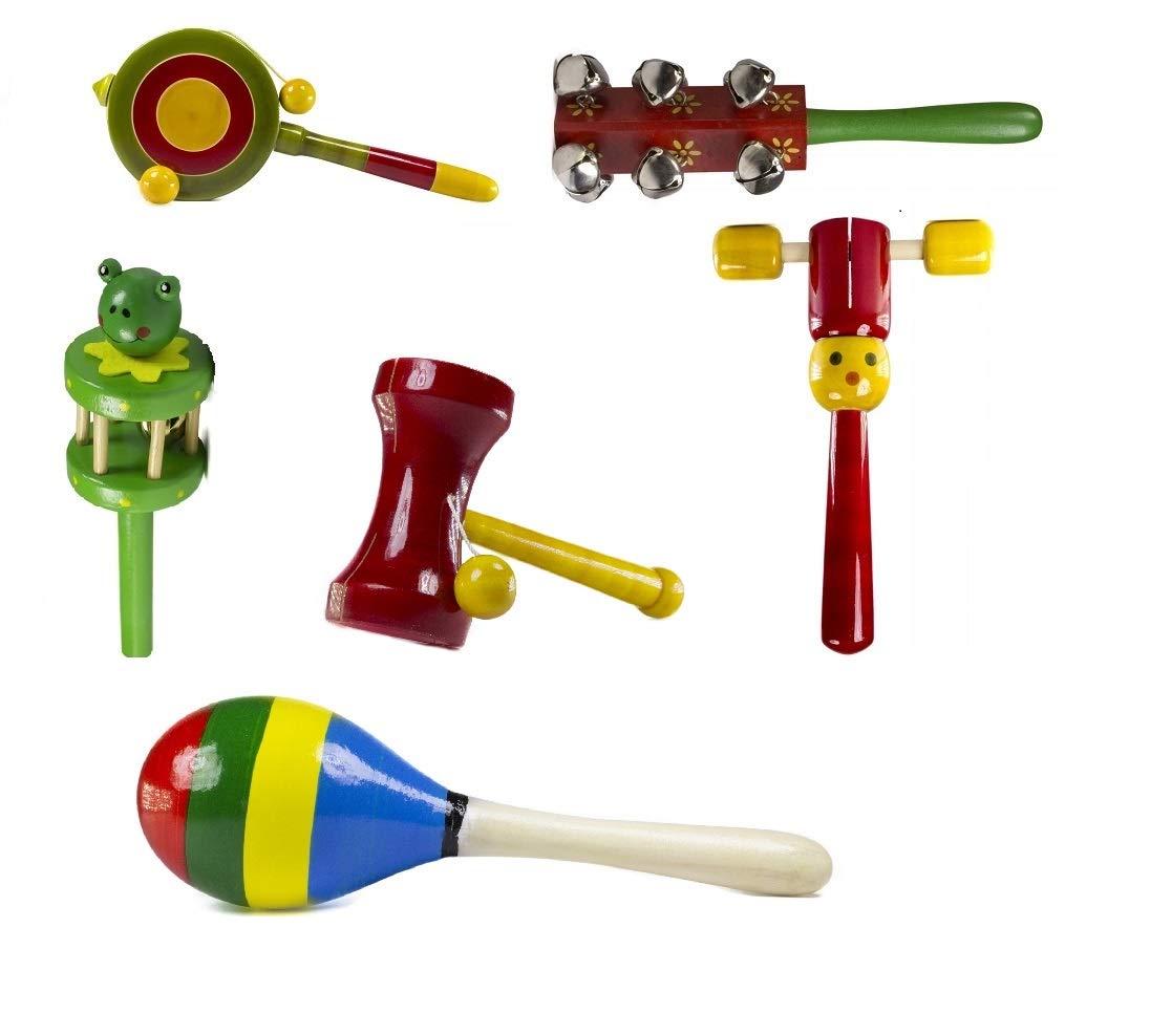 Buy Set of 6 Colorful Wooden Baby Rattle Toys Model RAOW022 Online