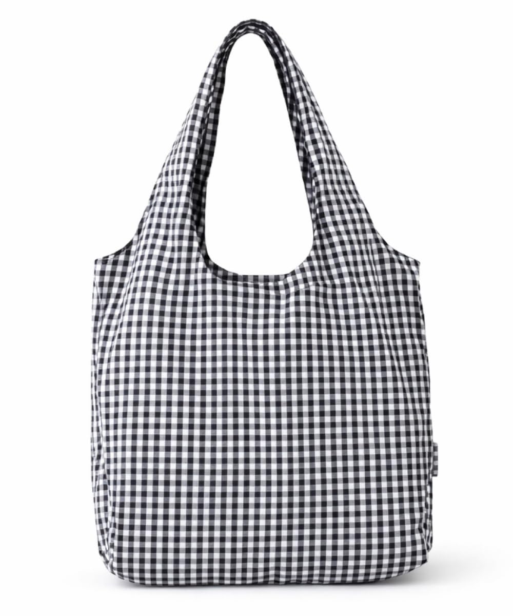 NANOPLUS Ultimate Foldable Travel Tote Bag - Reusable Shopping Bag - Compact & Portable & Lightweight (Ginghamcheck, 19L)