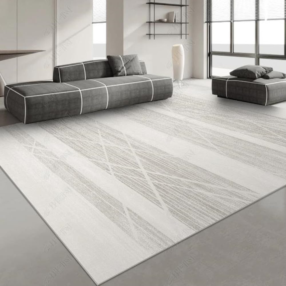 Tapis de salon de grande surface gris 80x160 cm, tapis de chambre lavable et léger